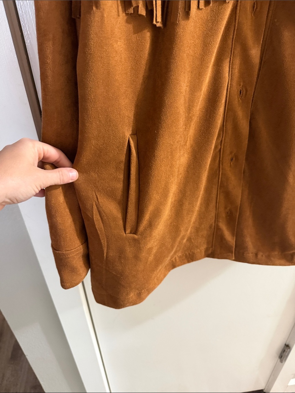 Reba Suede Fringe Jacket - Tan - Picture 4 of 8